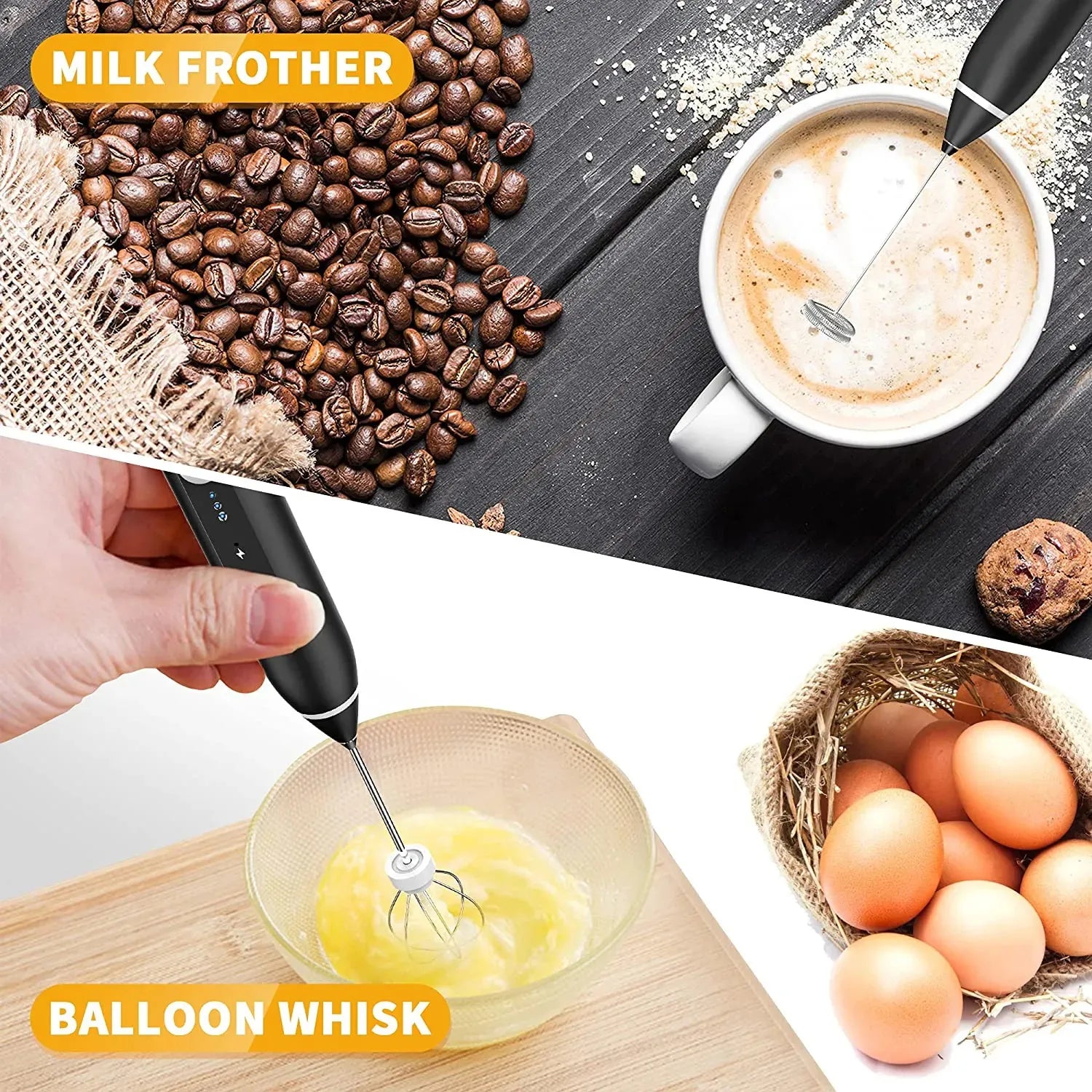 Electric Coffee Beater & Milk Frother 2 in 1
