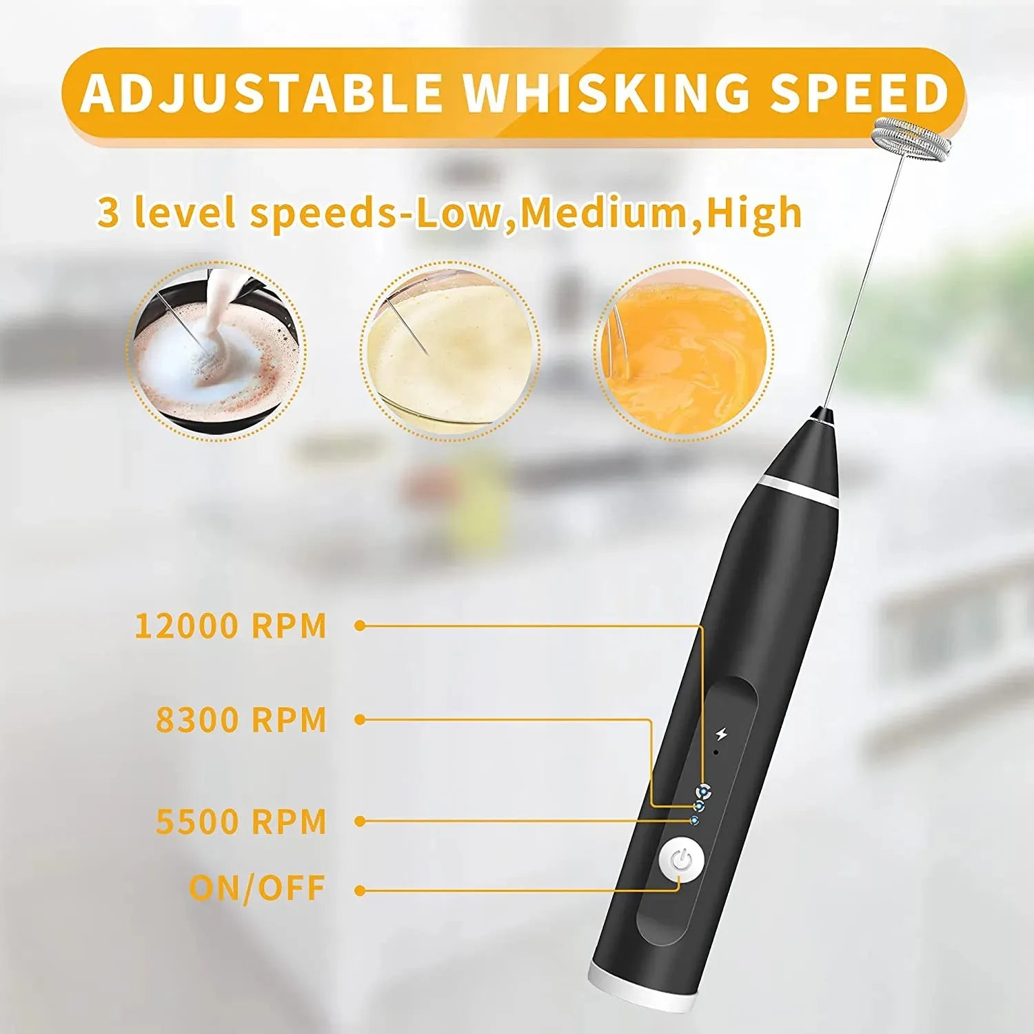 Electric Coffee Beater & Milk Frother 2 in 1
